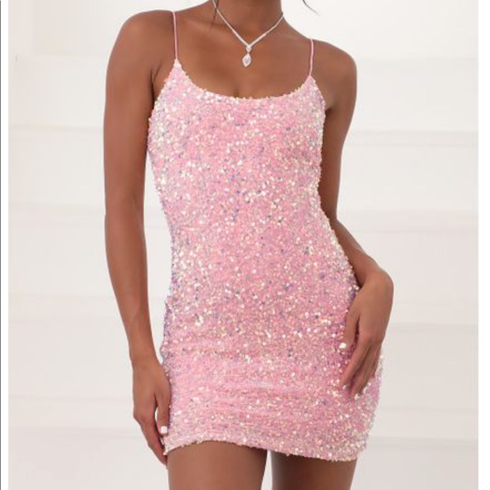 Iridescent sequin bodycon dress